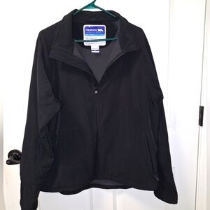A Trespass men's XL softshell cold weather jacket in black.